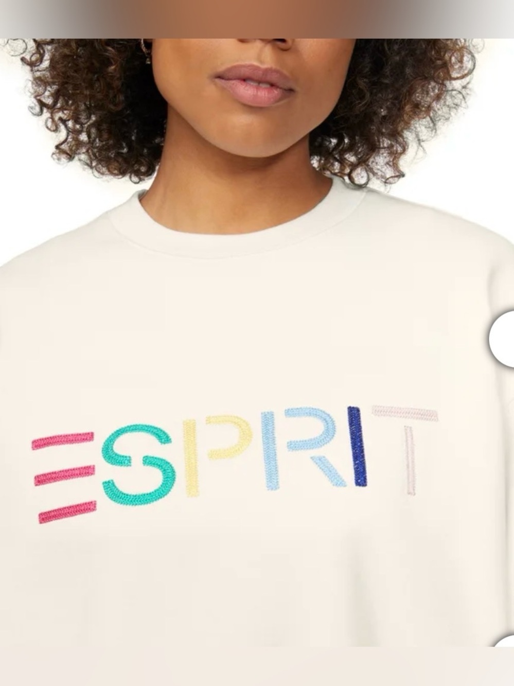 Esprit Costco Crewneck Sweatshirt Cream Retro Logo NWT size XS